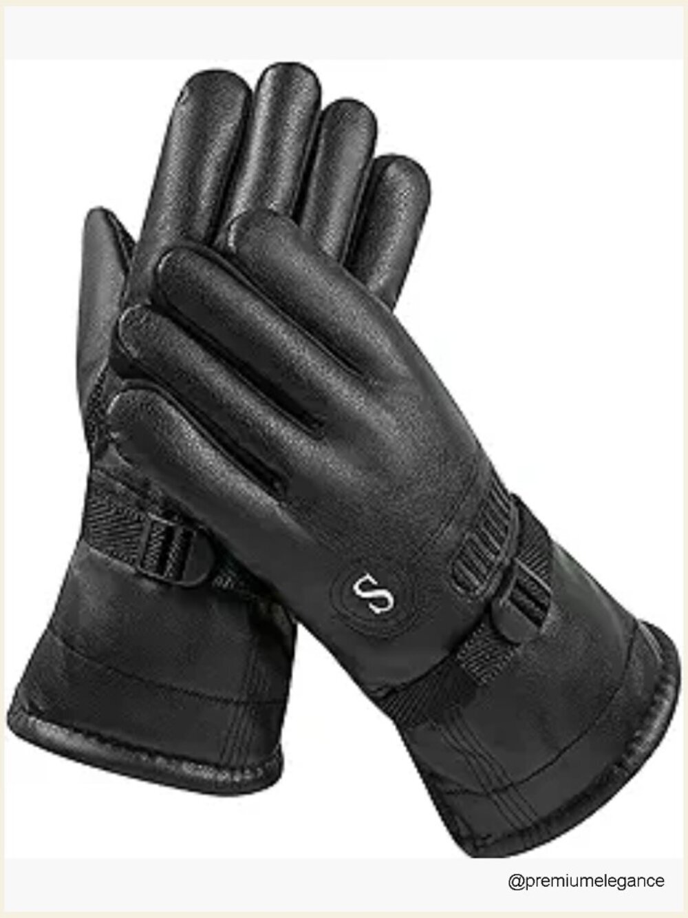 Women PU Leather Winter Warm Outdoor Gloves